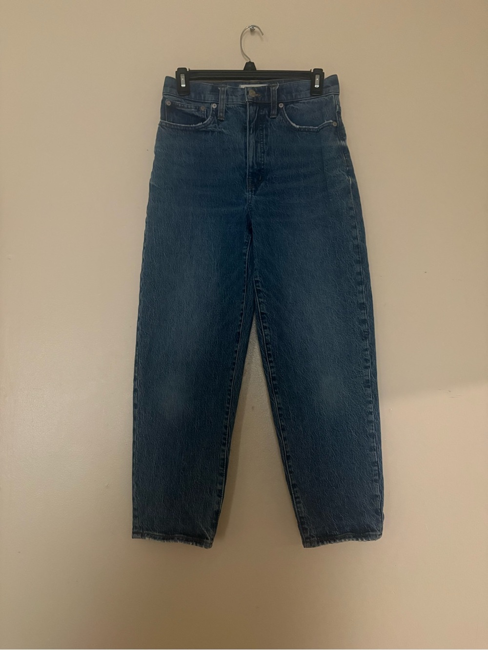 Madewell High-Rise Dark Blue Tapered Jeans